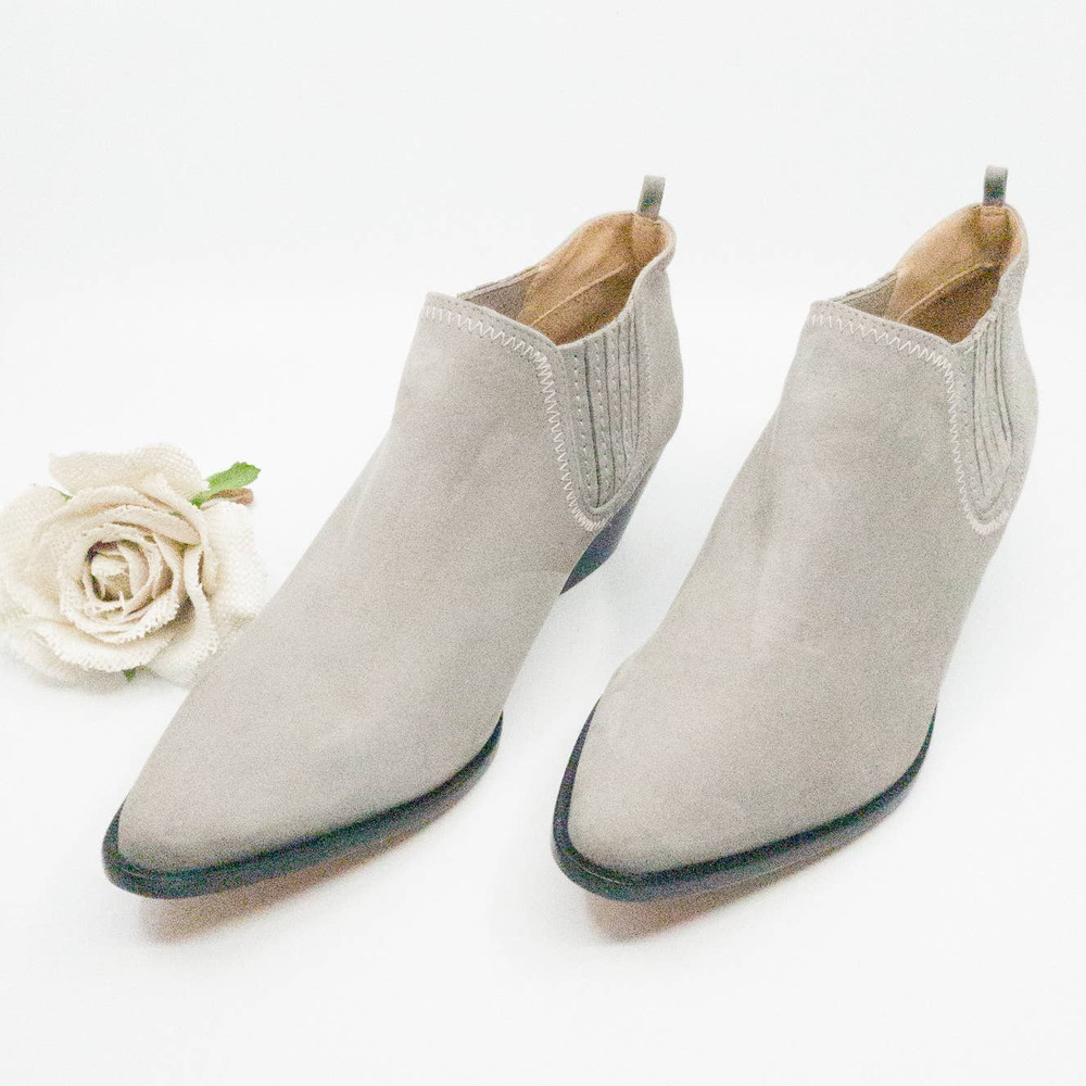 NEW Schutz Jacqueline Suede Bone Ankle Booties - Size 10.5